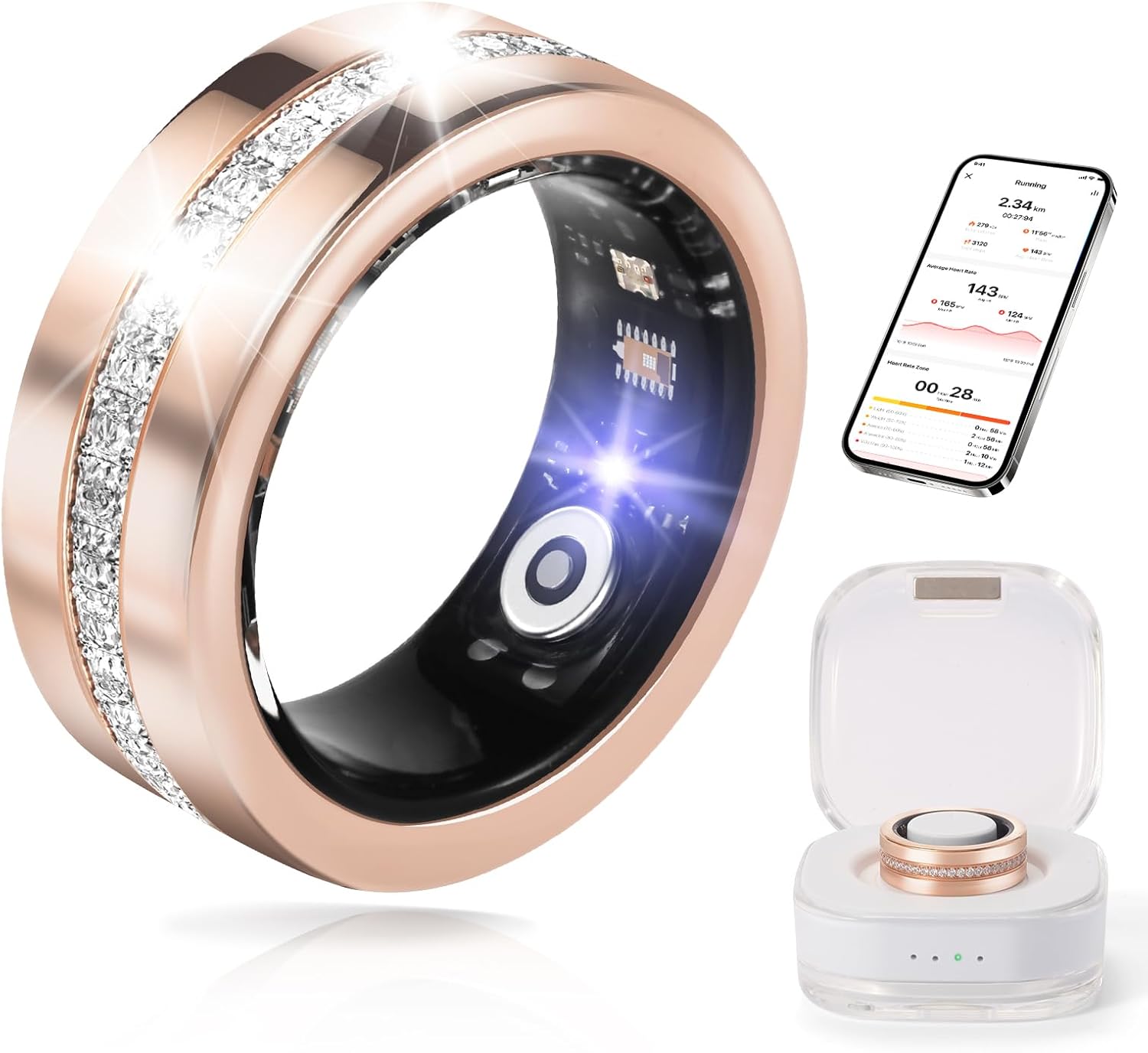 Smart Ring for Women & Men – Health & Fitness Tracker with Heart Rate, Blood Oxygen, Sleep Monitoring, 128 Sports Modes, IP68 Waterproof, Gesture Control, No Subscription Fees (10#)