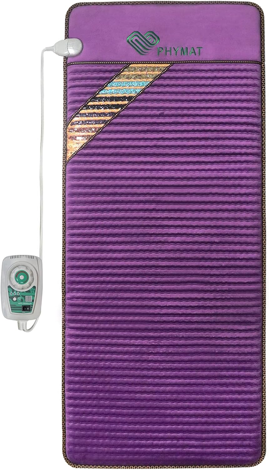 PHYMAT Far Infrared Amethyst Heating Pad (67″x27″)- 5 Color Gemstone Crystal Heating Pad – Infrared Mat Full Body- Bio Amethyst Mat with Auto Shut Off – Overheat Protection,Smart Control