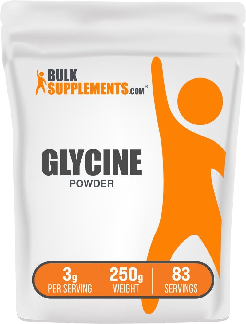 BulkSupplements.com Glycine Powder – Glycine Supplements, Amino Acid Supplement – Unflavored & Gluten Free, 3g per Serving, 250g (8.8 oz) (Pack of 1)