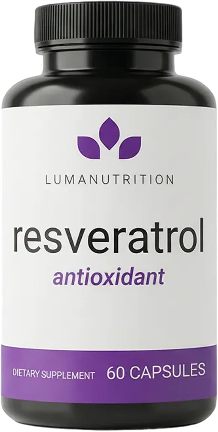 Luma Nutrition High Purity Resveratrol Supplement – 98% Trans-Resveratrol – Antioxidant – Resveratrol Capsules – Vegan & Gluten-Free – 60 Capsules