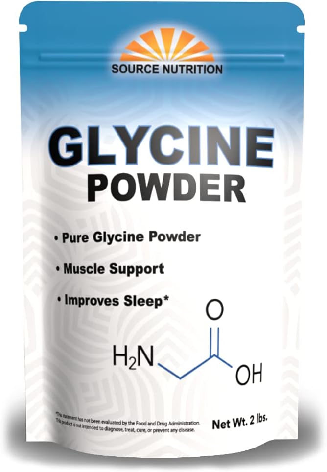 Glycine Powder (2 lbs) – Promotes Restful Sleep, Muscle Energy and Strength, Memory and Cognition Support (Resealable Bag)