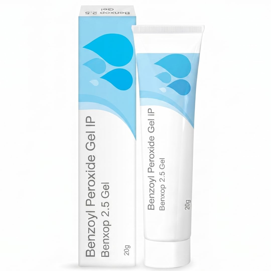 SALVE Benxop 2.5% Benzoyl Peroxide Gel for Oil-Prone and Congested Skin – Topical Skincare Gel (20 g / 0.70 oz)