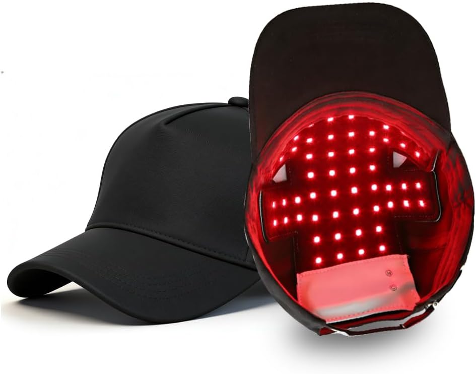JVV Red Light Therapy Cap with 660nm Red, 850nm Infrared & 450nm Blue Light