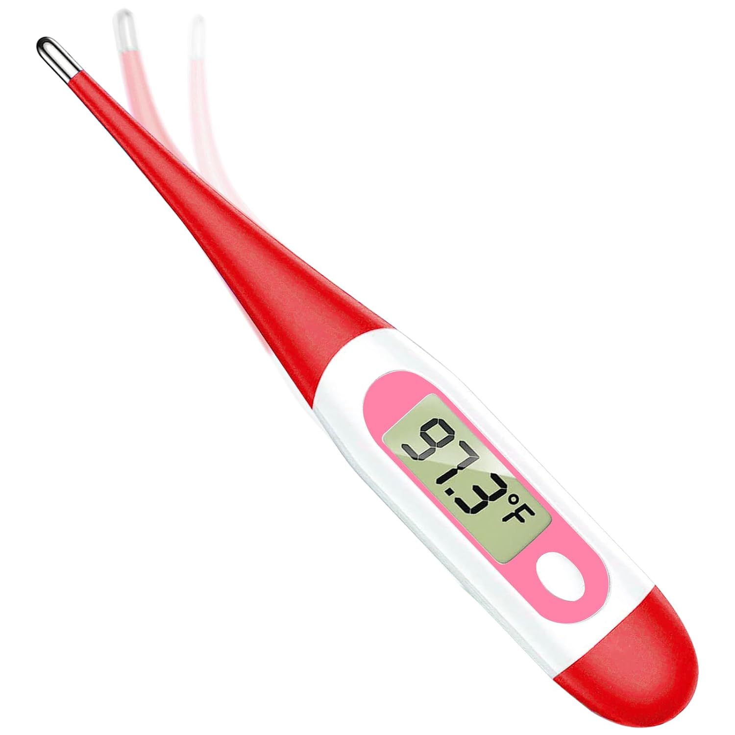 Basal Thermometer for Adults with 10 Seconds Fast Reading, Digital Thermometer (Red+Pink)