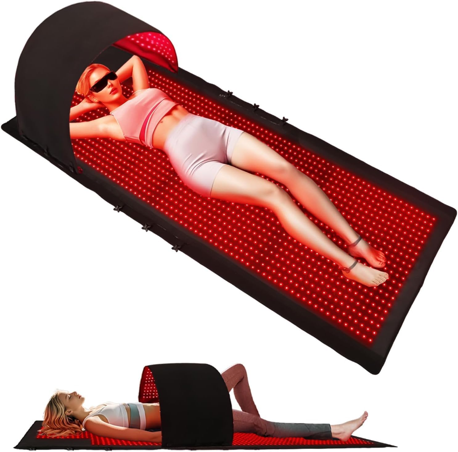 2026 Upgraded Red Light Therapy for Body,4 Modes Full Body Pain Relief,Large Size Dual-Wave LEDs(660nm&850nm),5-Level Intensity,10–90 Min Timer,Infrared Light Therapy Device for Home Use,Black