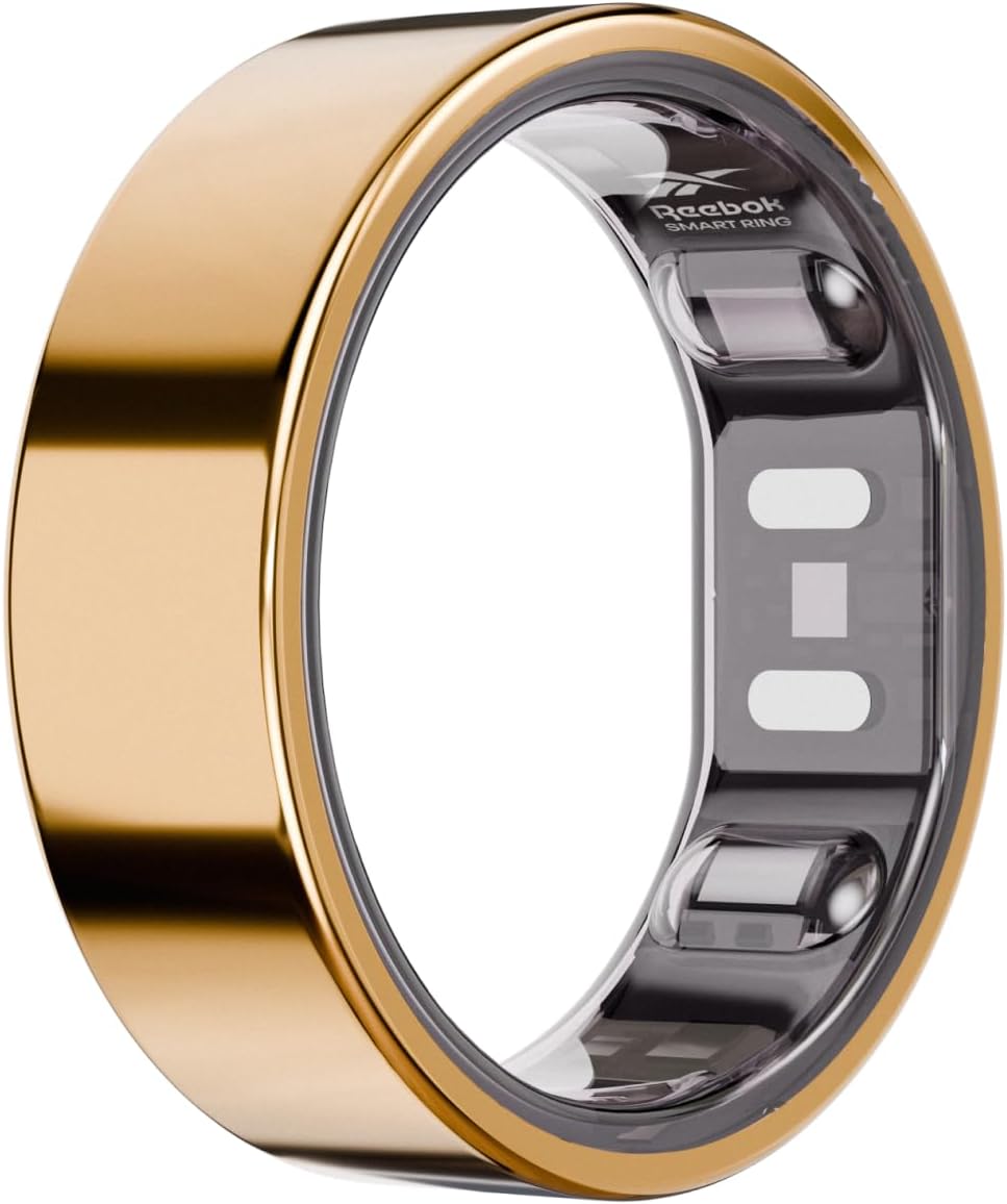 Reebok Smart Ring for Women or Men – Shiny Gold, Size 8 Fitness Ring – The Next Generation of Wearable Technology – Fitness and Sleep Tracker – Monitors Wellbeing and Recovery