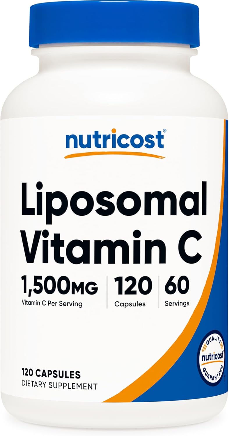 Nutricost Liposomal Vitamin C (1500mg) 120 Vegan Capsules – GMO-Free, Gluten-Free, 60 Servings