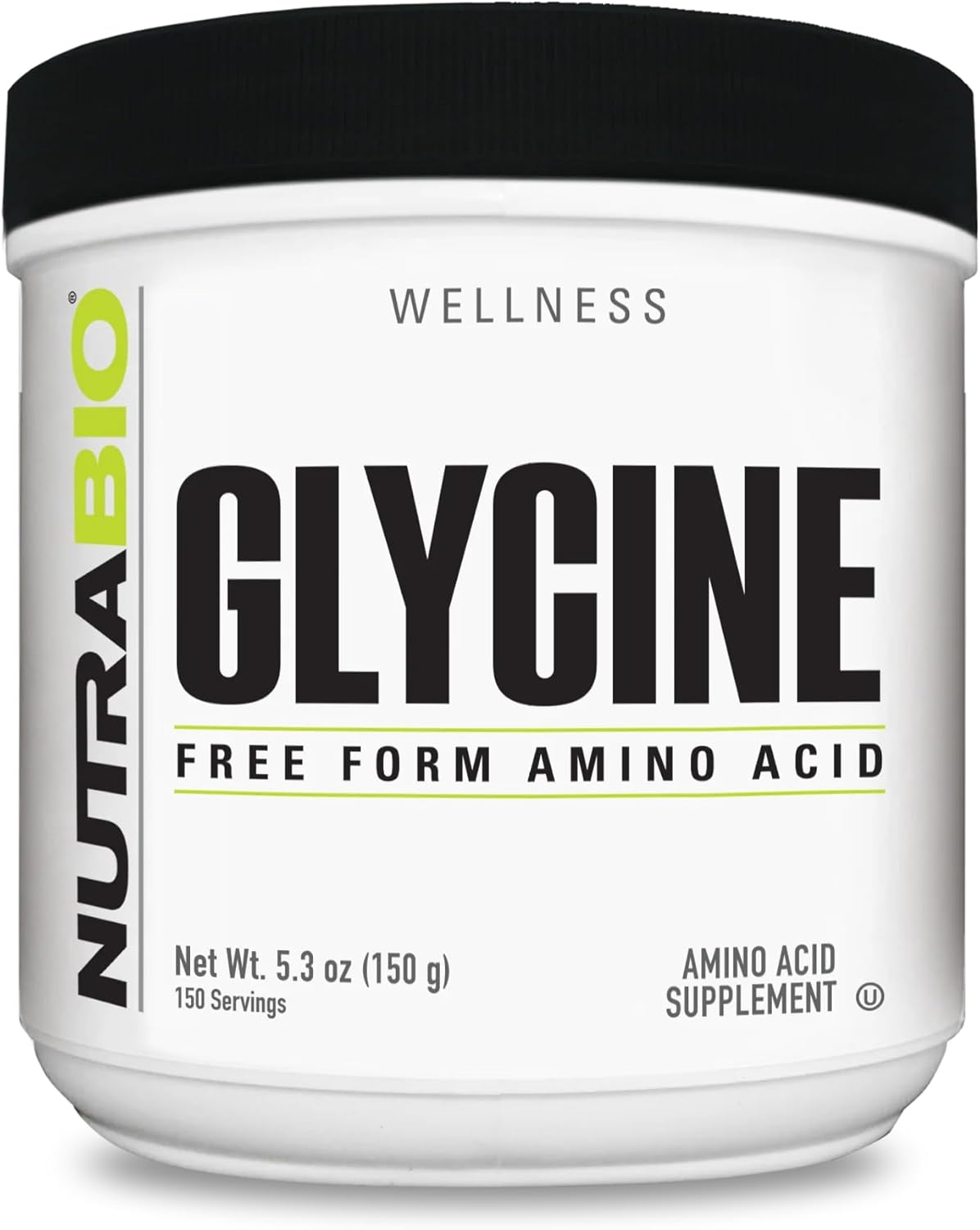 NutraBio Glycine Powder – Glycine Supplement- Free Form Amino Acid Supplement – 1000mg Serving – 150g, 150 Servings
