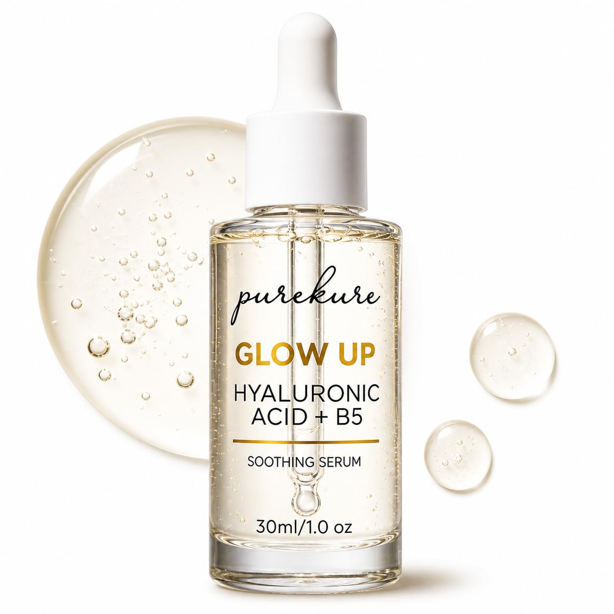Hyaluronic Acid Serum for Dry & Sensitive Skin – Organic, Deep Hydration + Vitamin B5 for Barrier Repair, Lightweight Face Serum for Fine Lines & Smooth Skin, Non-Greasy, 30 mL