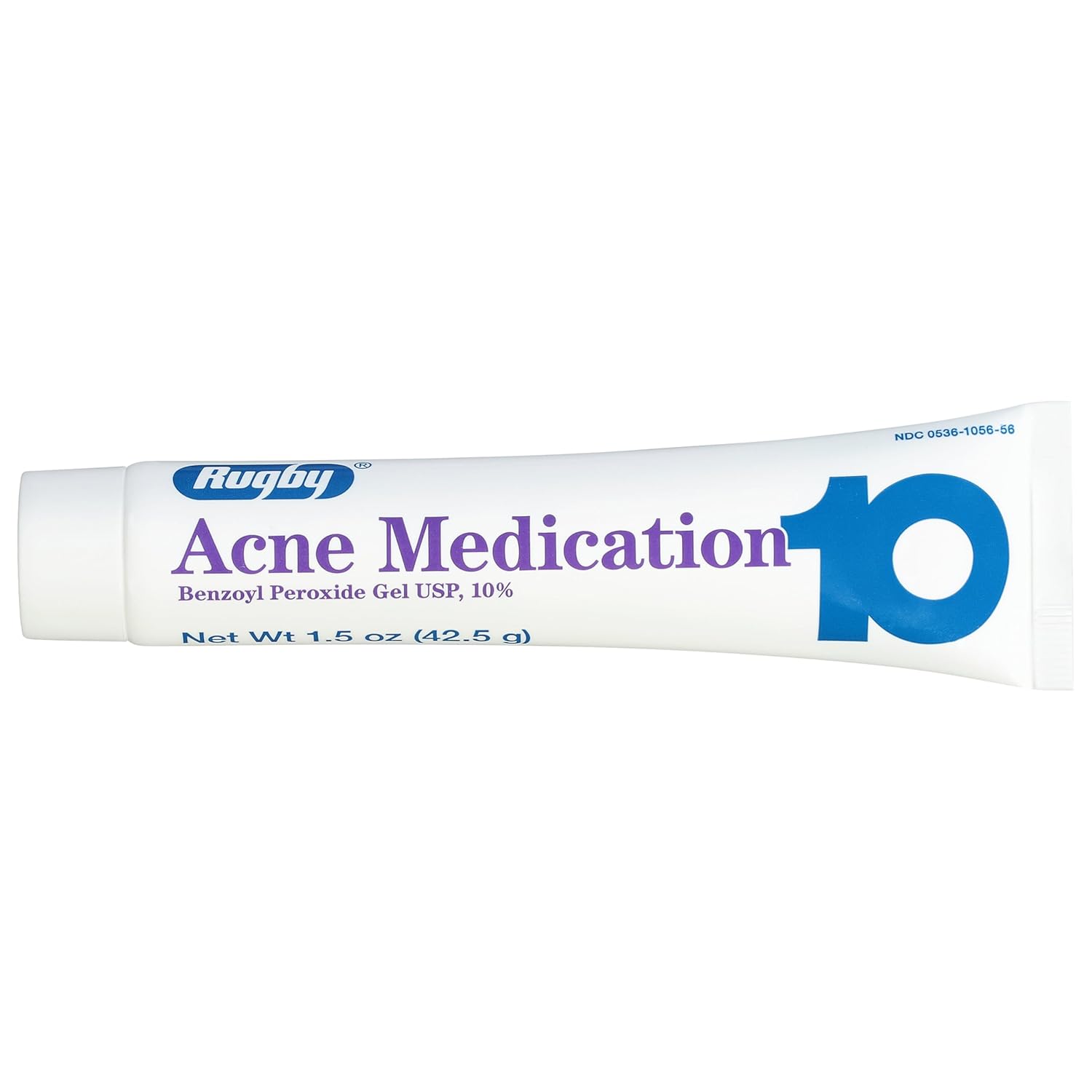 Rugby Acne Medication Benzoyl Peroxide Gel USP, 10% – Clear Up Acne Pimples – Greaseless, Vanishing Formula – 1.5 Oz (42.5g) – 1 Pack