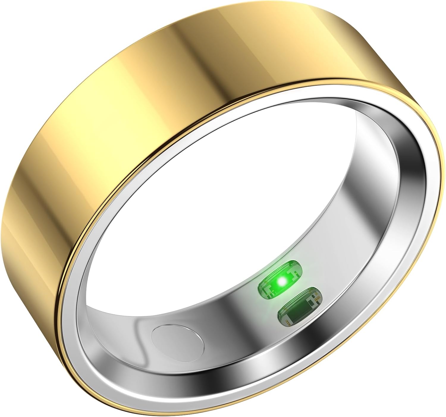 RQZ Smart Ring for Women Men, Fitness Tracker with Heart Rate Tracking, Sleep Tracking, Step Counter, Vibration Alert, 5ATM Waterproof, iOS Android Compatible, Gold Size 7