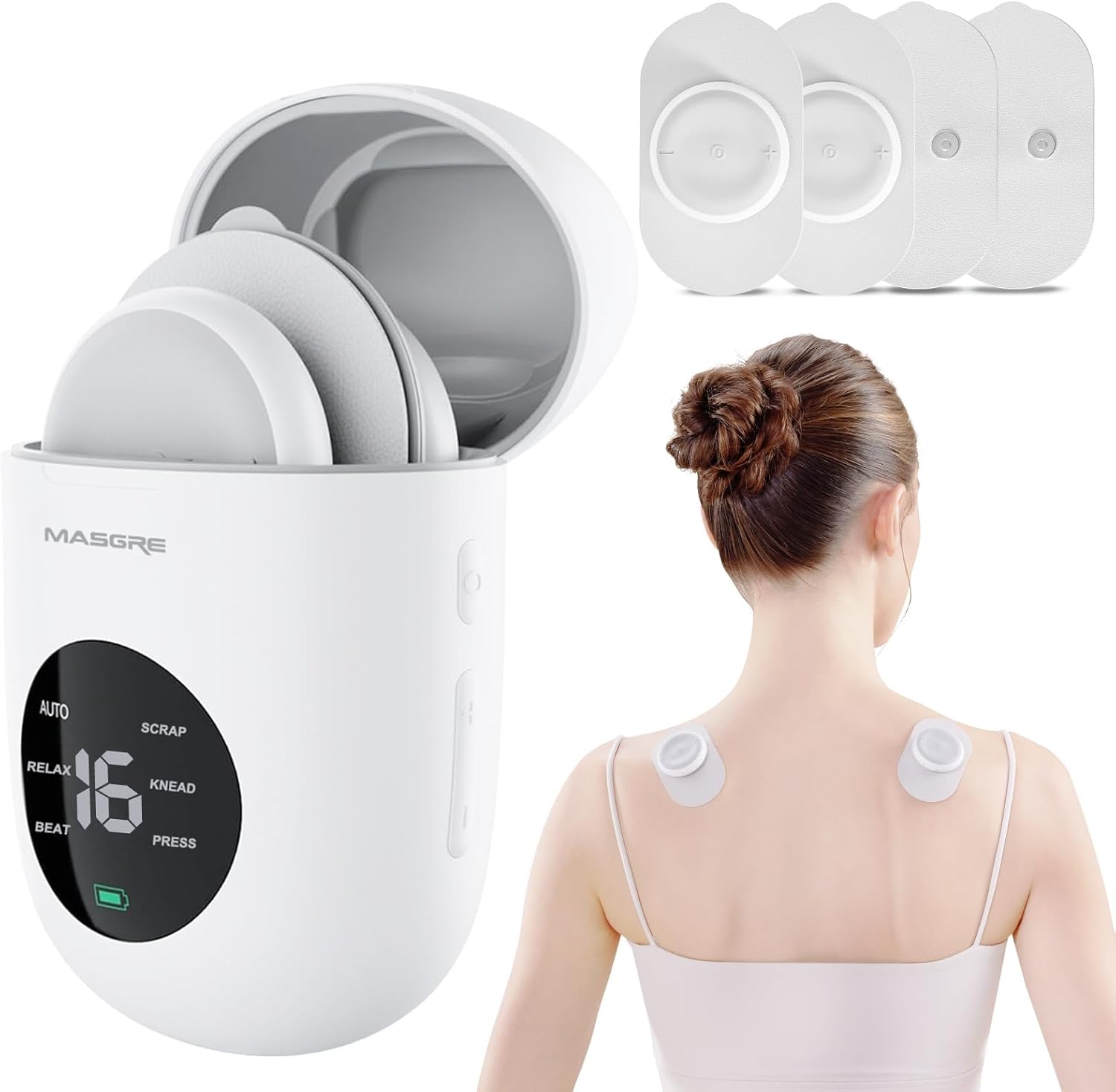 TENS Unit – Wireless Muscle Stimulator for Pain Relief, Dual Channel 16 Intensity Tens EMS Machine, LED-Display Rechargeable Cordless Portable Massager for Feet, Leg, Shoulder, Lower Back, Neck