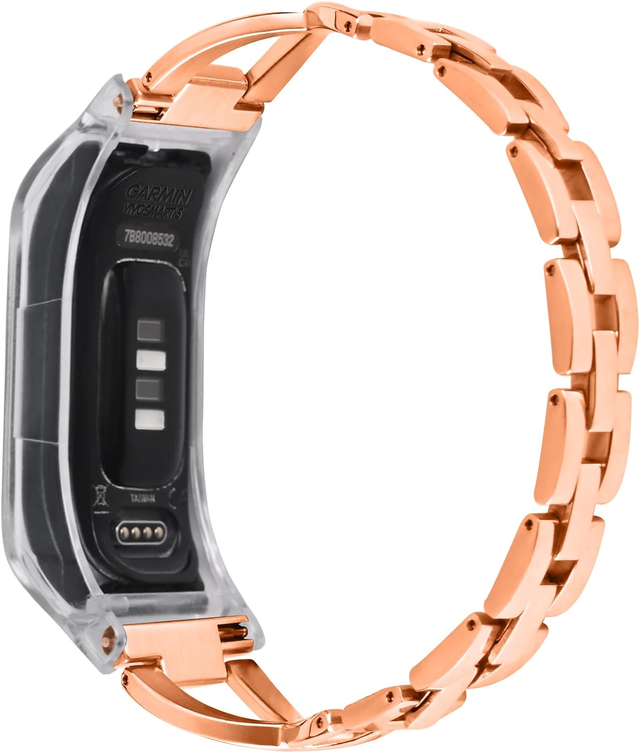 C2D JOY Transparent Case Jewelry Bracelet Compatible with Garmin Vivosmart 5 tracker Replacement Bands for Women