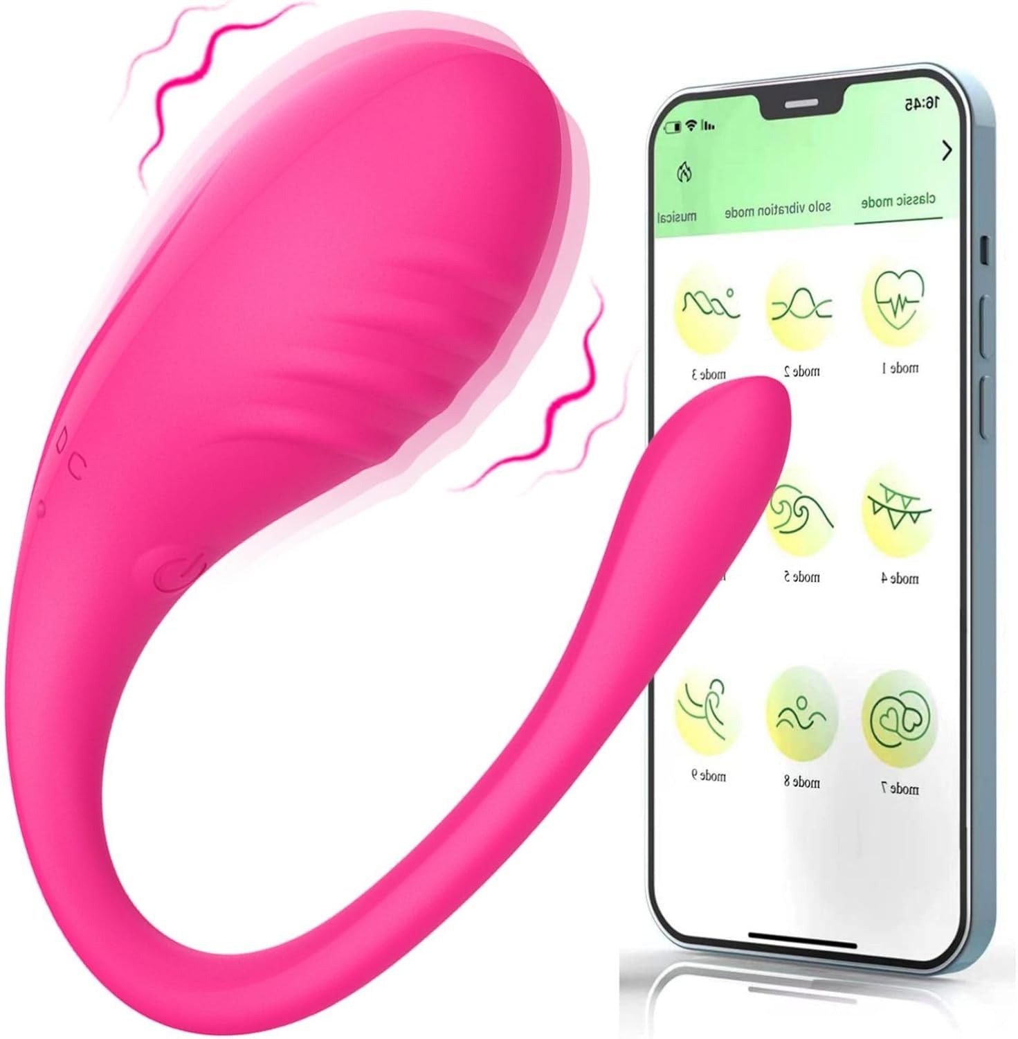 Wireless App-Controlled Wellness Device, Portable & Waterproof, USB Rechargeable with 10 Adjustable Modes, Discreet Packaging Model-AQ04