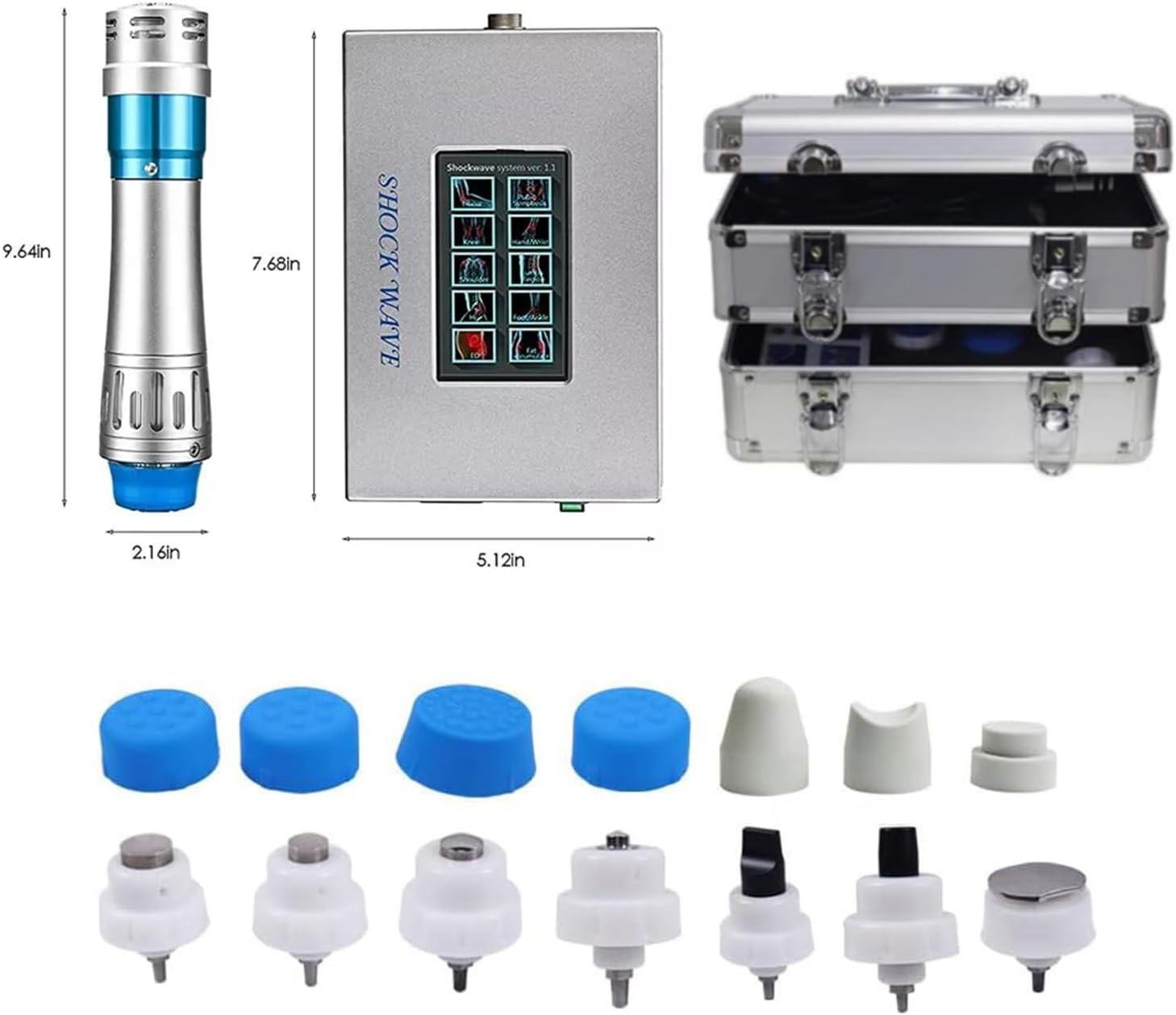 Electric Shockwave Therapy Machine for Joint Muscle Pain, Focused Shock Wave Machine with Touchscreen, Extracorporeal Shock Wave Device for Relieve Elbow Foot Knee Back Aches Home Use