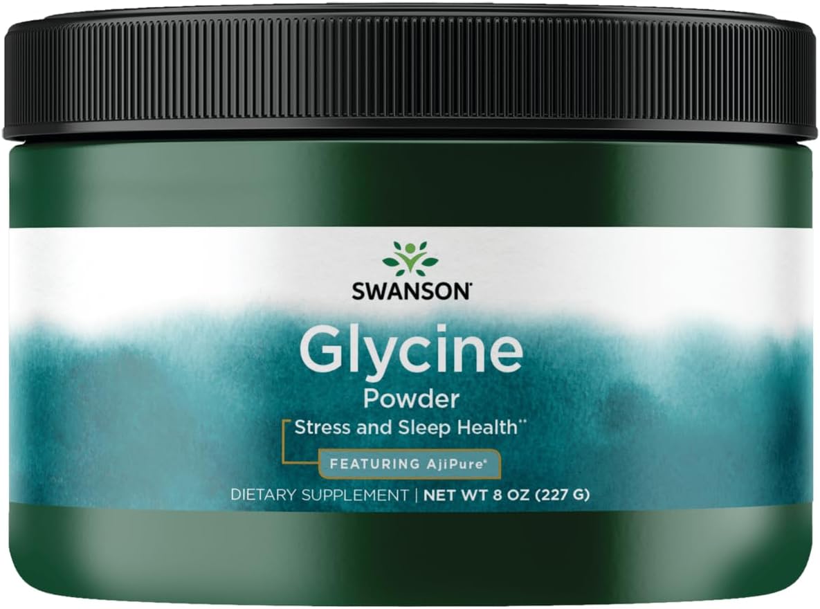 Swanson Amino Acid Ajipure Glycine Powder Pharmaceutical Grade 8 Ounce (227 g) Pwdr