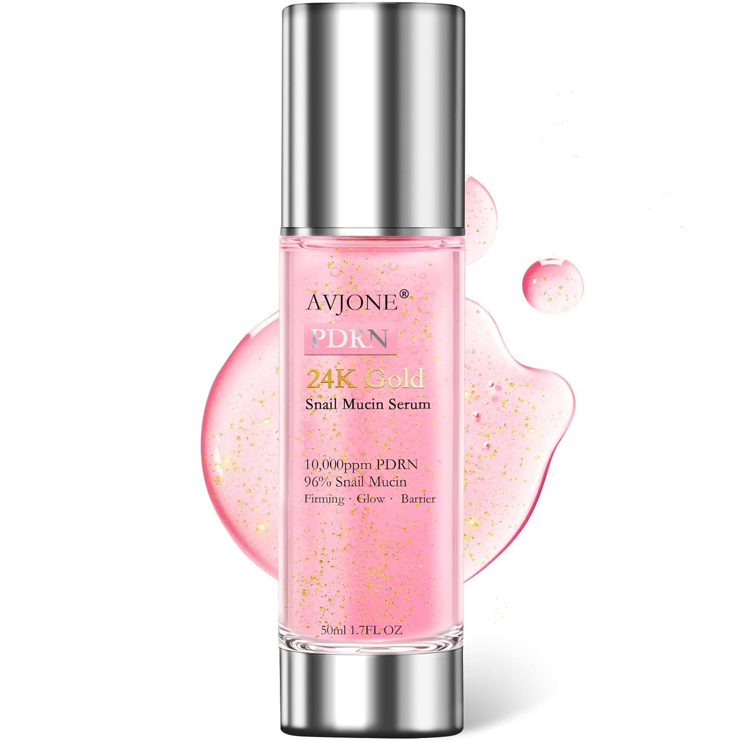 PDRN Serum with 24K Gold– Regenerating Facial Essence with Polynucleotide, SALMON PDRN & Gold Particles – For Fine Lines, Dullness & Firmness 1.7oz (1.7 Fl Oz(Pack of 1))
