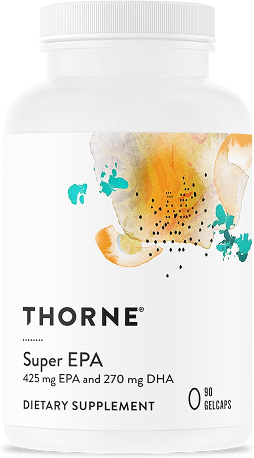 THORNE – Super EPA – Omega-3 Fish Oil Supplement with EPA & DHA from Sustainably Sourced Fish – Supports Brain, Skin, Joint & Heart Health* – Third-Party Certified – Gluten & Dairy-Free – 90 Softgels