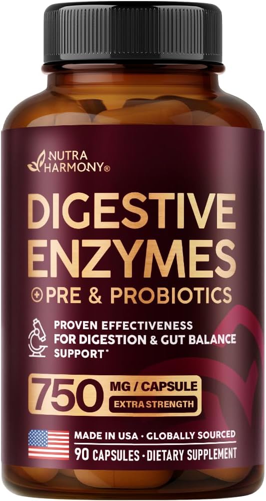 Digestive Enzymes for Women – Multi Digestive Enzymes | Papaya | Bromelain | Probiotic & Prebiotics – Gut & Digestion Support, Bloating Relief – Vegan, Lab Tested – 90 Capsules, 3 Month Supply