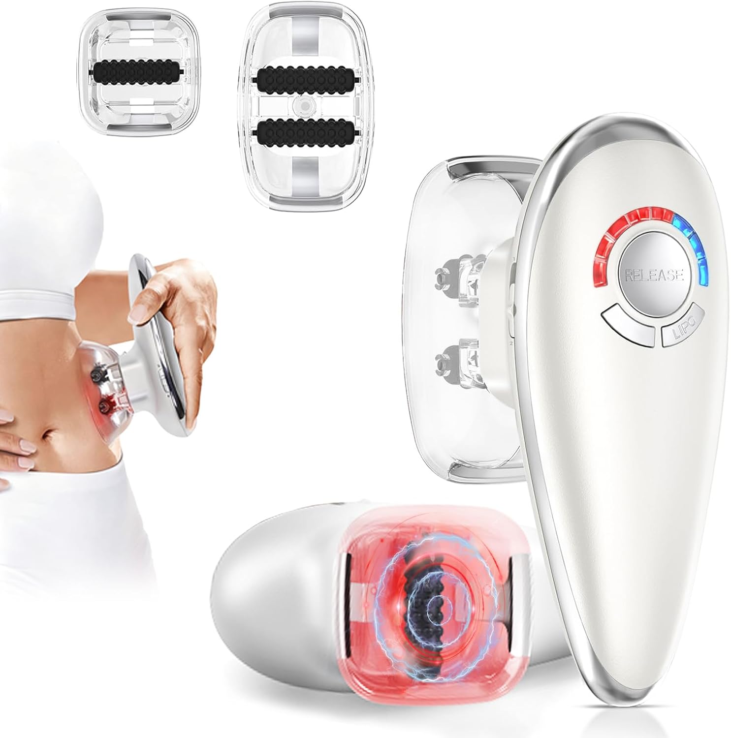 4-in-1 Electric Cellulite Massager & Body Sculpting Machine -5 Modes Adjustable, Cordless Slim-Sculpt Device for Belly, Thighs, Arms&Face- Postpartum Recovery&Cellulite Reducer&Lymphatic Drainage