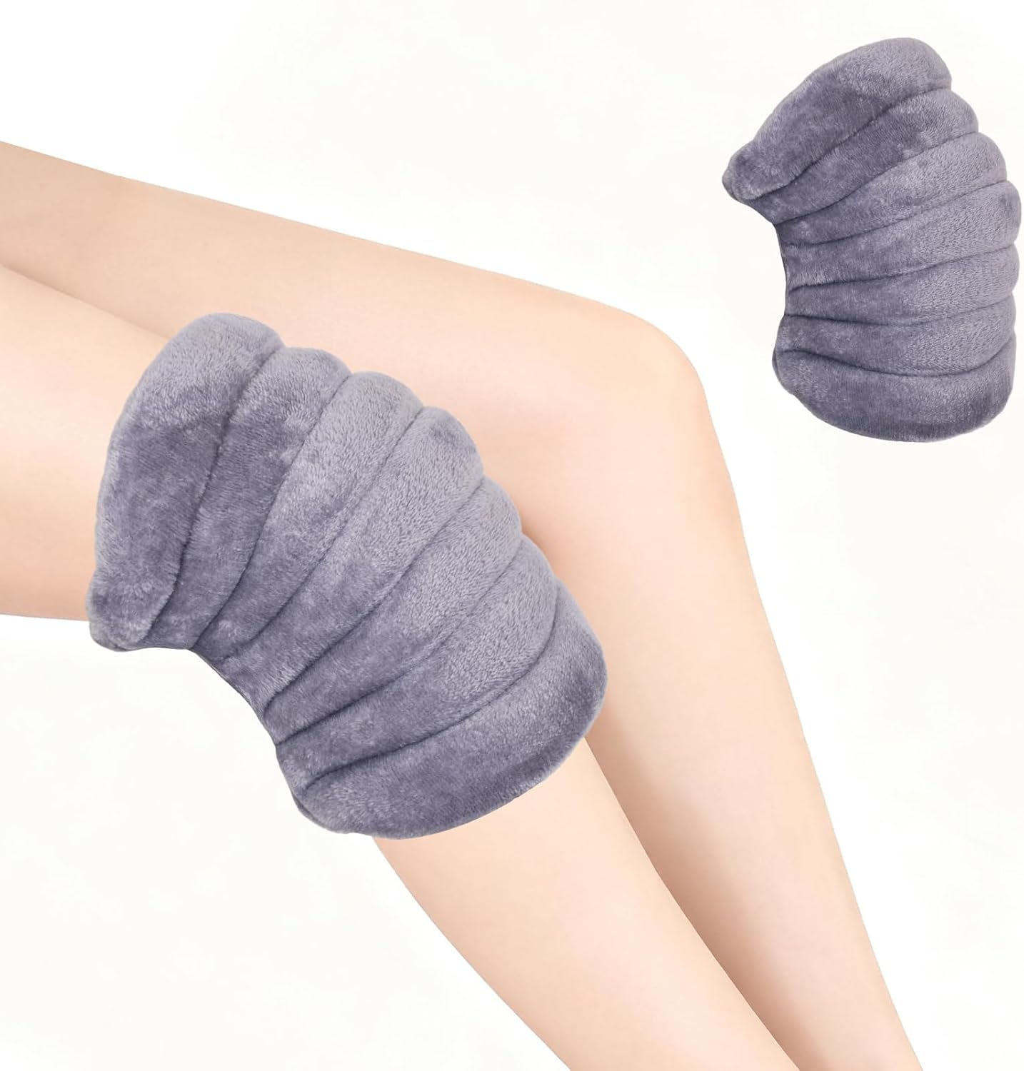 Microwave Heating Pad for Knees, Microwavable Heated Knee Wrap for Elbow, Cramps, Muscle, Joint, Knee Heating Pad Microwavable Warm Compression for Women & Men (Gray)