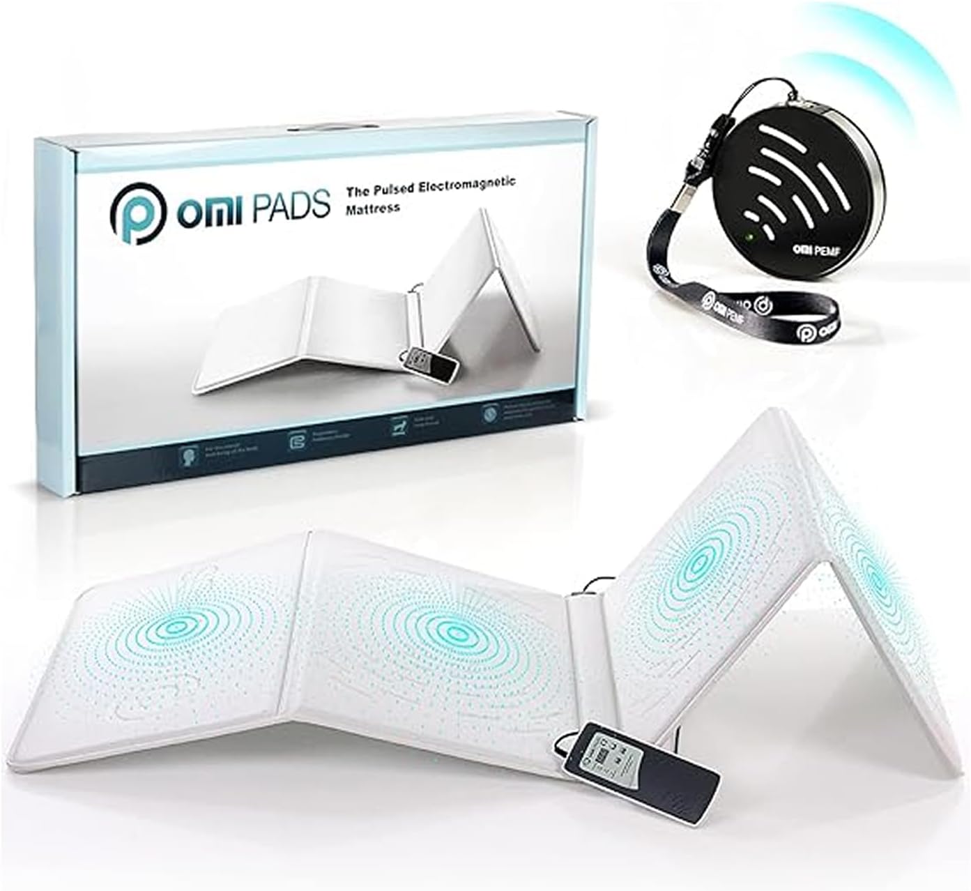 OMI Magnetic Field Therapy Mat – Full Body Mat for General Wellness, Stress, Relaxation & Boosted Energy Levels, Magnetic Field Therapy with Controller & Portable Medallion Device