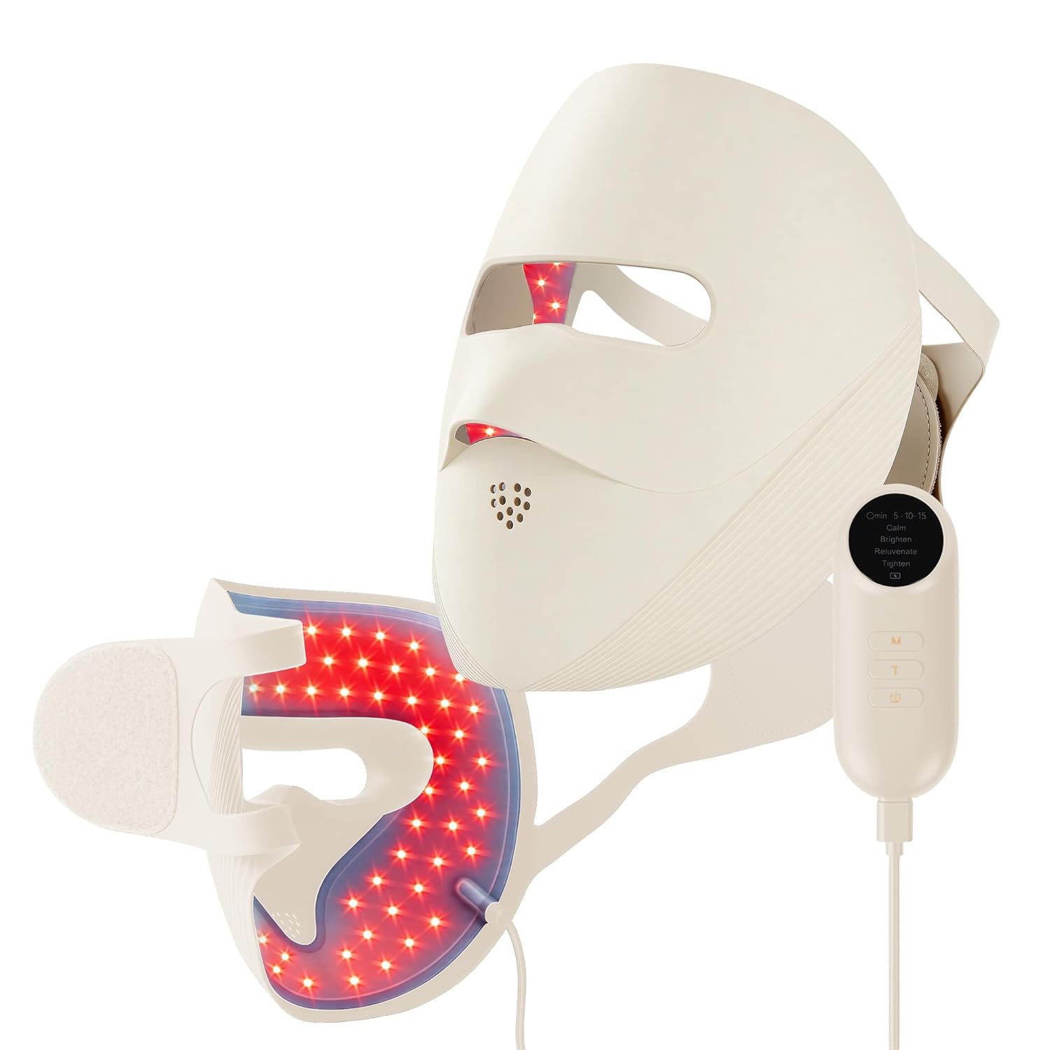 LED Red Light Therapy Mask for Face, 4 Wavelength Facial Light Therapy Mask with 850nm Near Infrared, Wireless 3D Fit Face Mask, Rechargeable Skin Care Device for Women