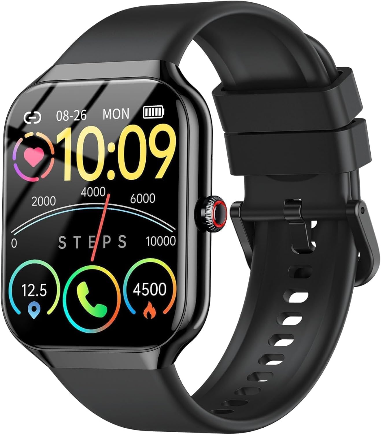 Smart Watch for Men Women(Answer/Make Calls), 2026 New 1.96″ HD Smartwatch, Fitness Tracker with 110+ Sport Modes, IP68 Waterproof Pedometer, Heart Rate/Sleep/Step Monitor for Android iOS, Black