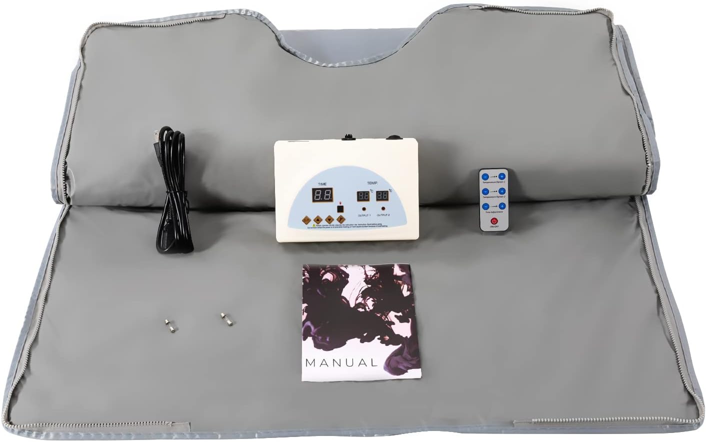 110V Sauna Blanket, Infrared Sauna Blanket Portable Sauna Bag Body Shaper Blanket in Beauty Salons, Spas, Relaxation Rooms 35-80℃/ 95-176℉ 15-60 Minutes with 63 Inches Power Cord 650W