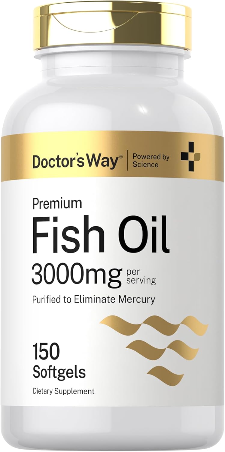Doctor’s Way Fish Oil 3000mg | 150 Softgels | Omega-3 with EPA and DHA | Non-GMO, Gluten Free Supplement