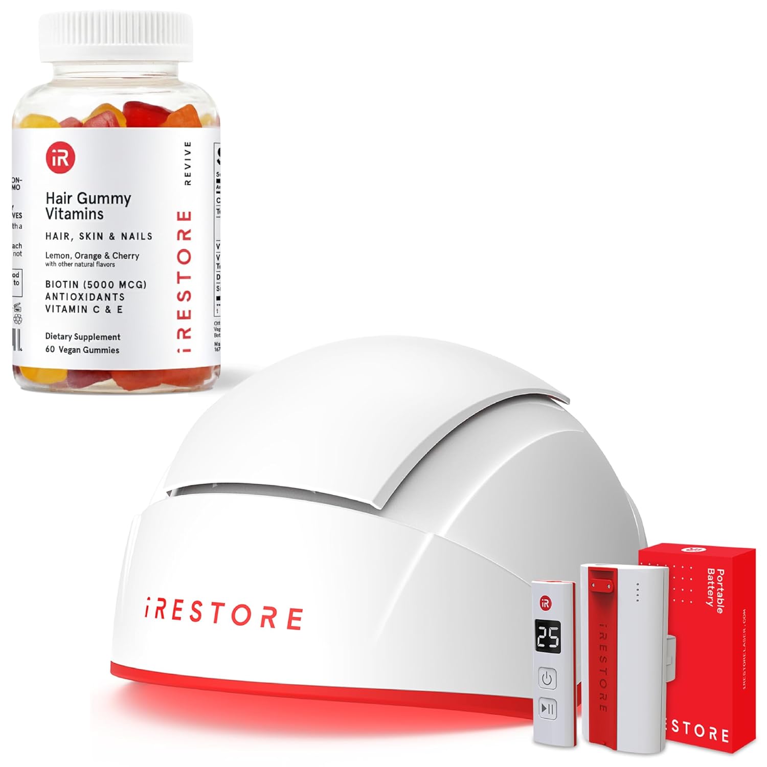 iRESTORE Elite Hair Wellness System: Elite Laser Hair Growth Device + Hair Support Gummies