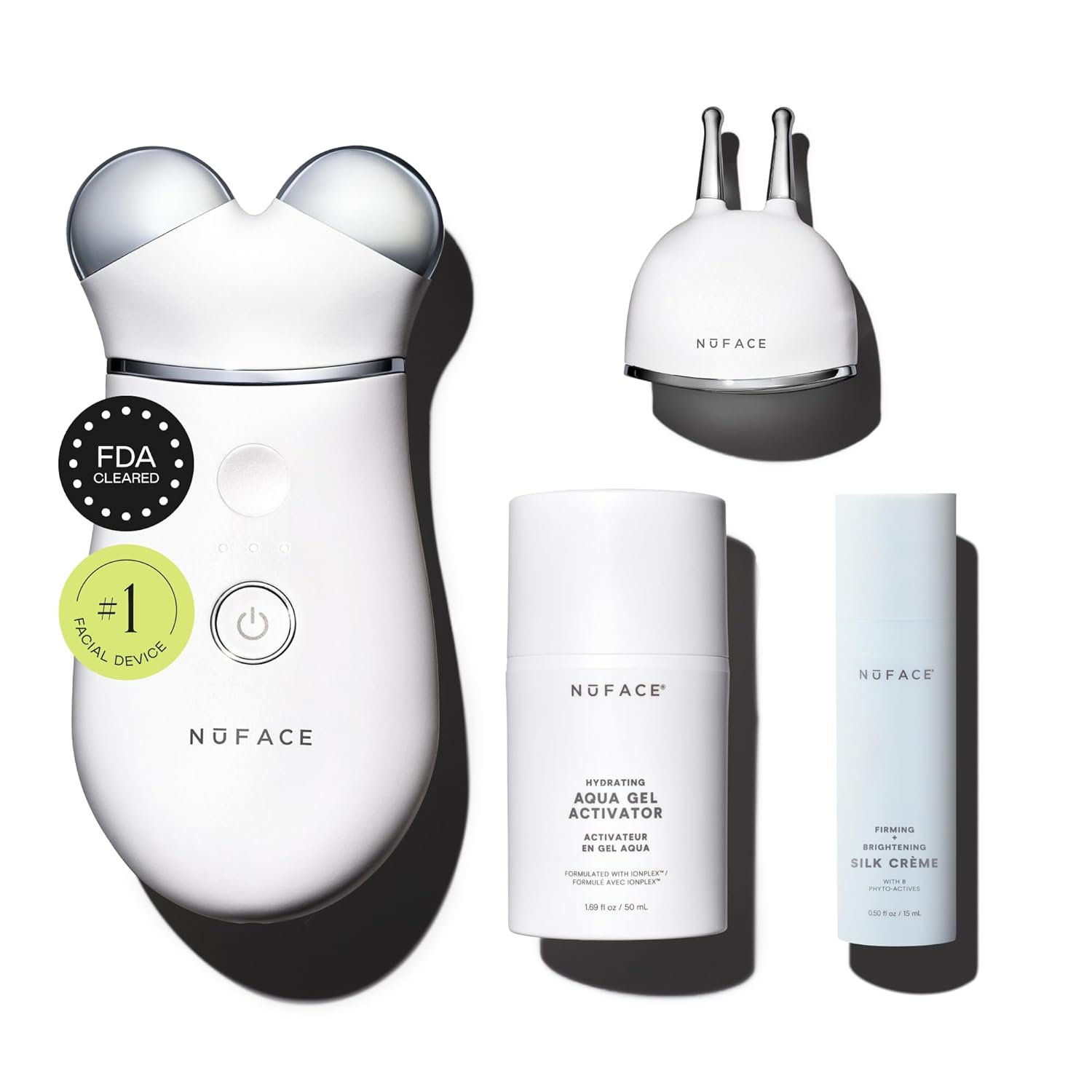 NUFACE Trinity+ Facial Massager + Lip & Eye Attachment – FDA-Cleared Face Sculpting Tool, Targeted Lift for Brows, Eyes & Lips, Reduces & Smooths Smile, Fine Lines – Microcurrent Facial Device
