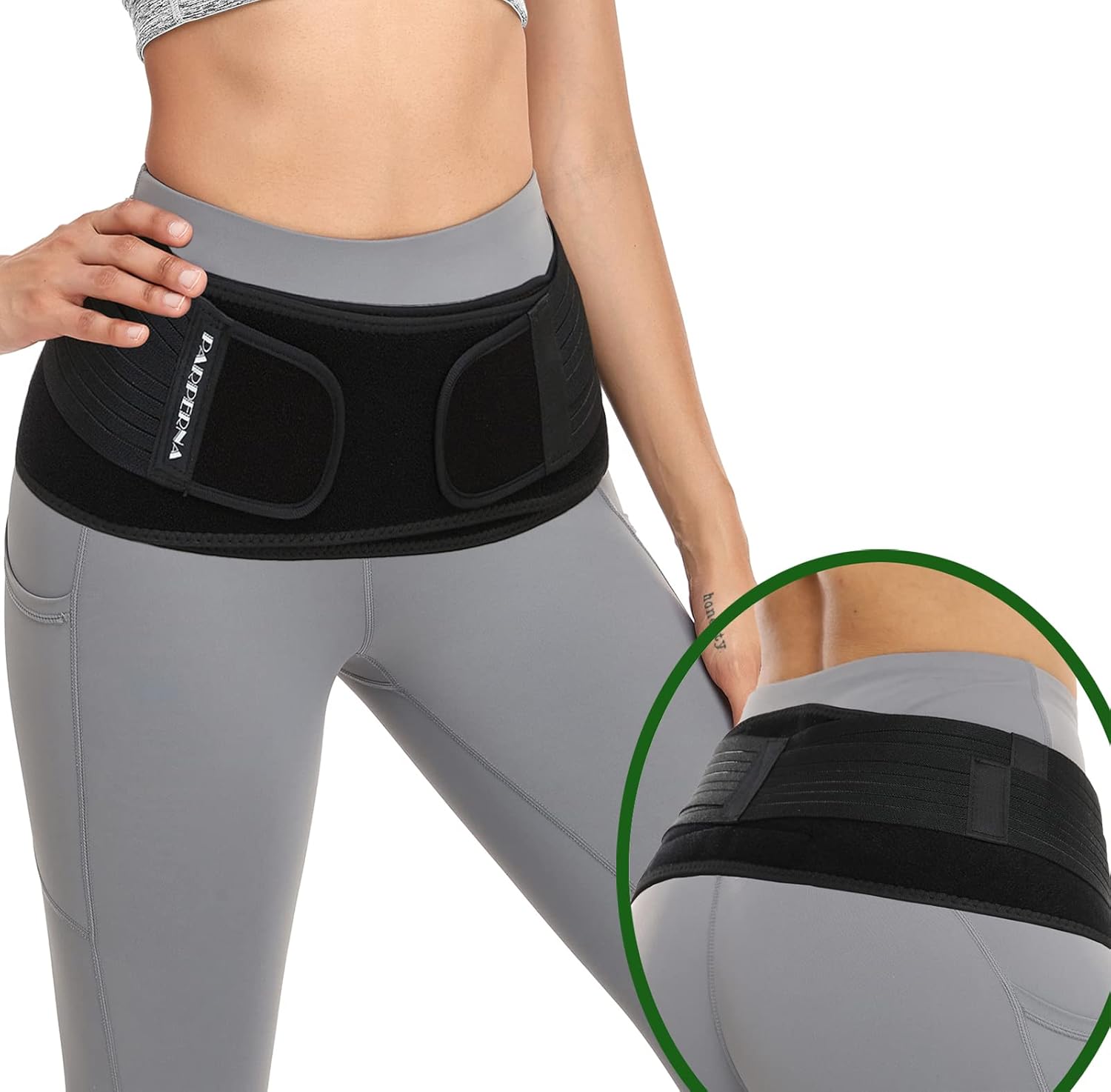 Sacroiliac SI Hip Belt for Women Men SI Joint Hip Belt – Lower Back Support Brace – Pelvic Support – Adjustable Sciatica Pelvis Lumbar Pain Relief Trochanter Brace,REGULAR (Size 30″-45″)