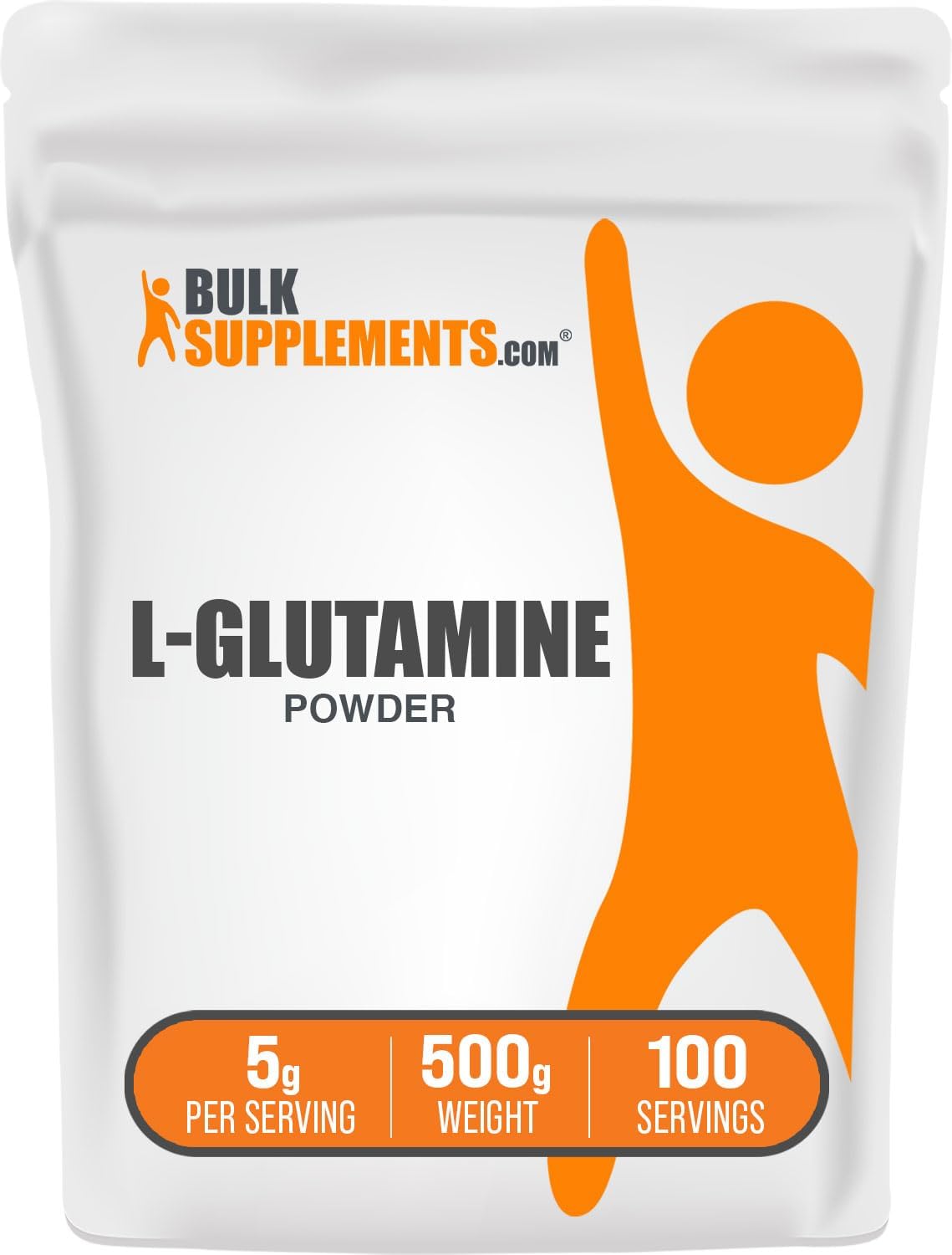 BulkSupplements.com L-Glutamine Powder – Glutamine Supplement, Immune & Gut Health Support, Unflavored – Gluten Free, 5g per Serving, 500g (1.1 lbs) (Pack of 1)