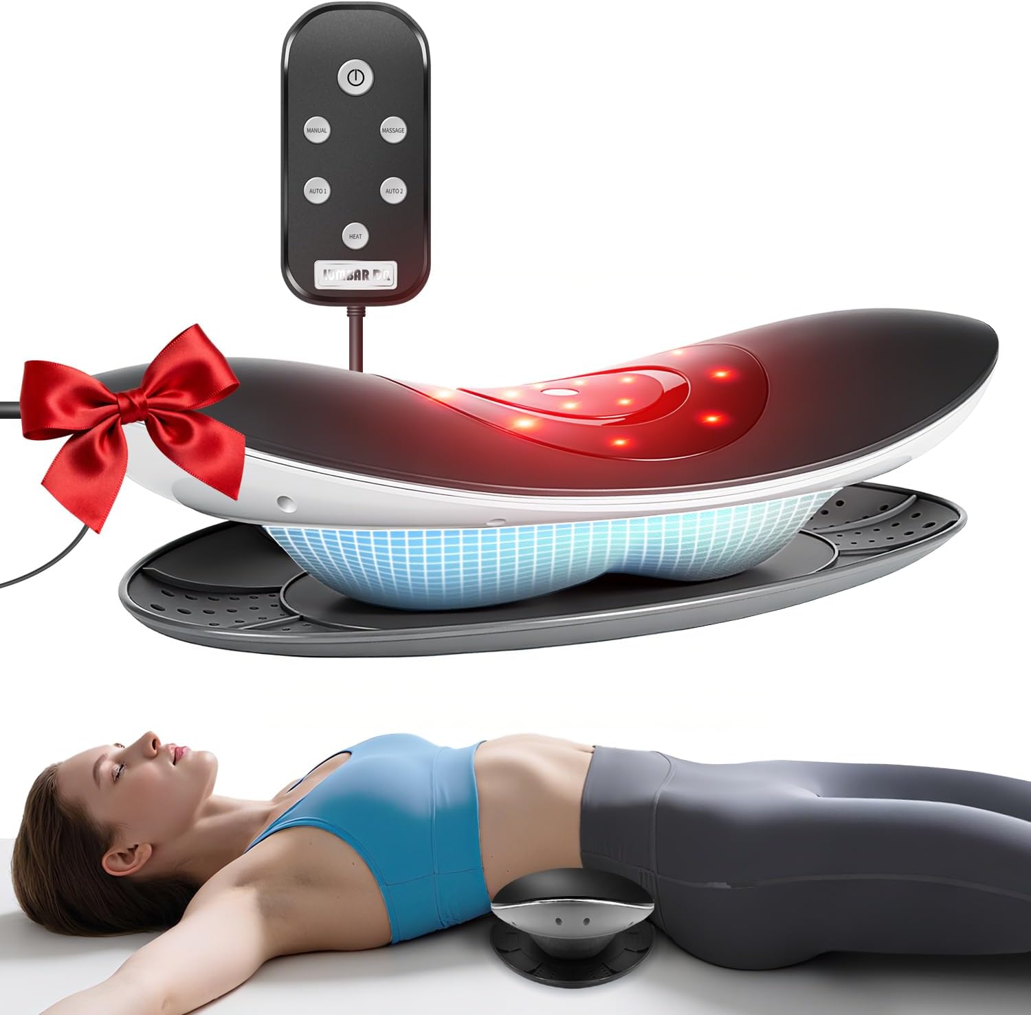 Zenopax Electric Lower Back Massager for Pain Relief with Dynamic Airbag Traction, 3-Level Heat, Vibration – Quick Relaxation, Easy to Use, Home/Office Use