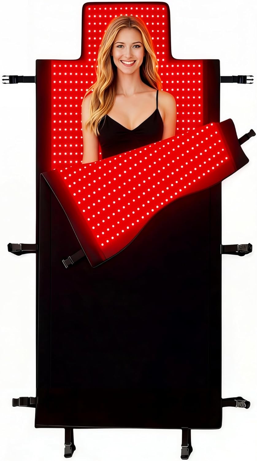 2026 Upgraded All-in-One Red Light Therapy Mat Full Body, 75” x 35” Medical-Grade TPU Red Light Blanket with 2600 Dual-Wavelength LEDs (660nm Red & 850nm NIR) for Pain Relief