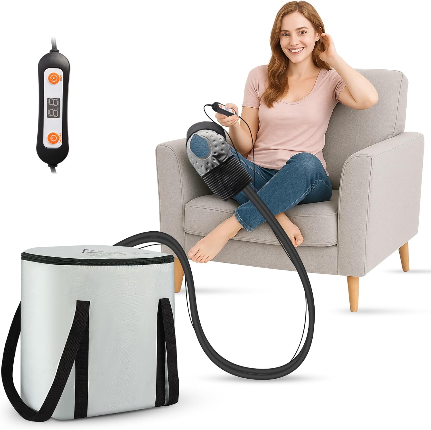 Cold Therapy Machine with 6 Timer Settings & 3 Flow Speeds, Portable Ice Machine for Knee After Surgery – Leak-Resistant Circulating Unit for Knee, Shoulder, Hip, Ankle – Post-Op Pain Relief