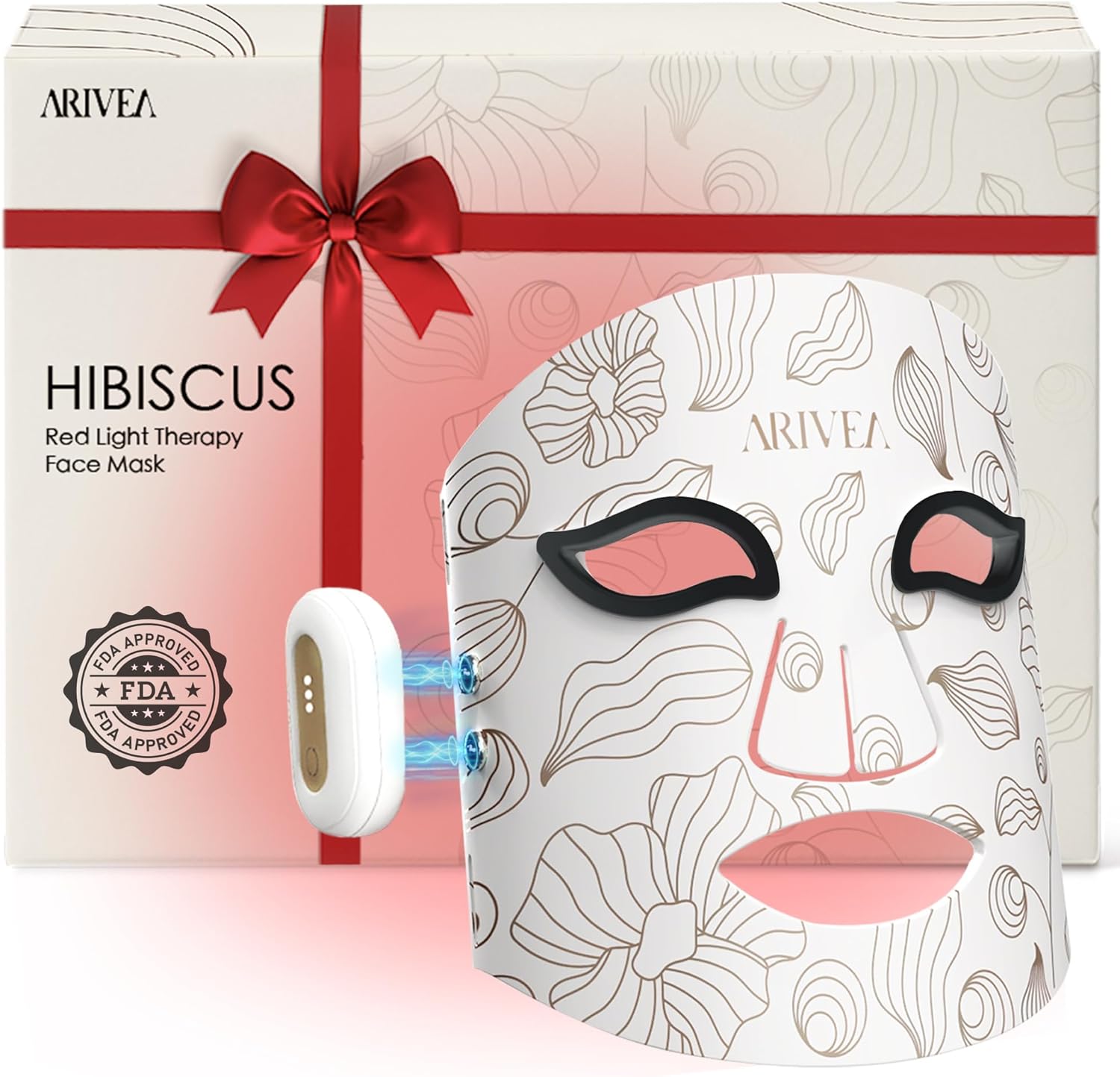 ARIVEA Red Light Therapy Mask for Face – 3 Modes LED Face Mask with Red, Blue & Infrared, Wireless & Rechargeable Light Therapy Device for Skin Care, Wrinkle & Anti-Aging, Home & Travel