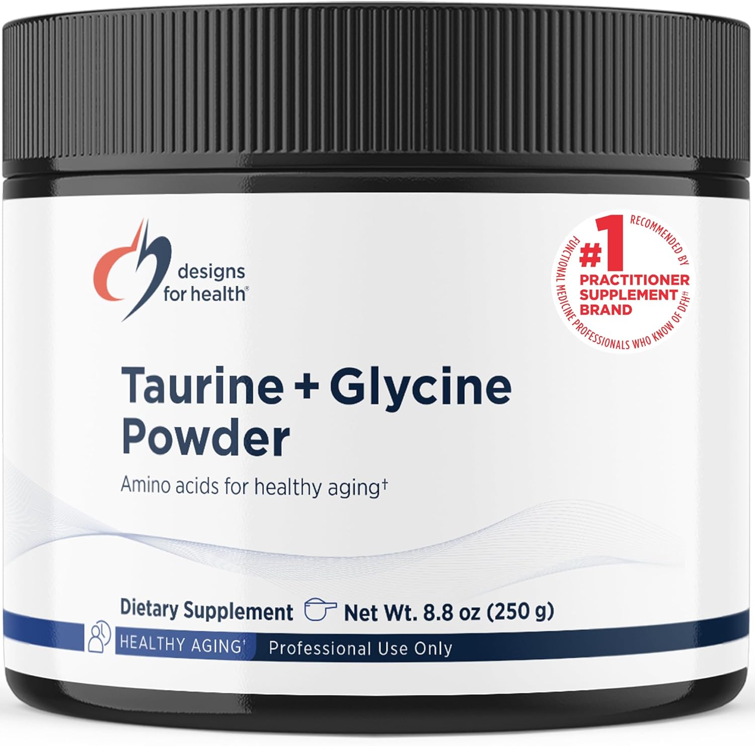 Designs for Health Taurine + Glycine Powder – Amino Acids for Healthy Aging – Supports Cellular, Metabolic & Heart Health – Non-GMO Unflavored Amino Acid Powder (250 g)