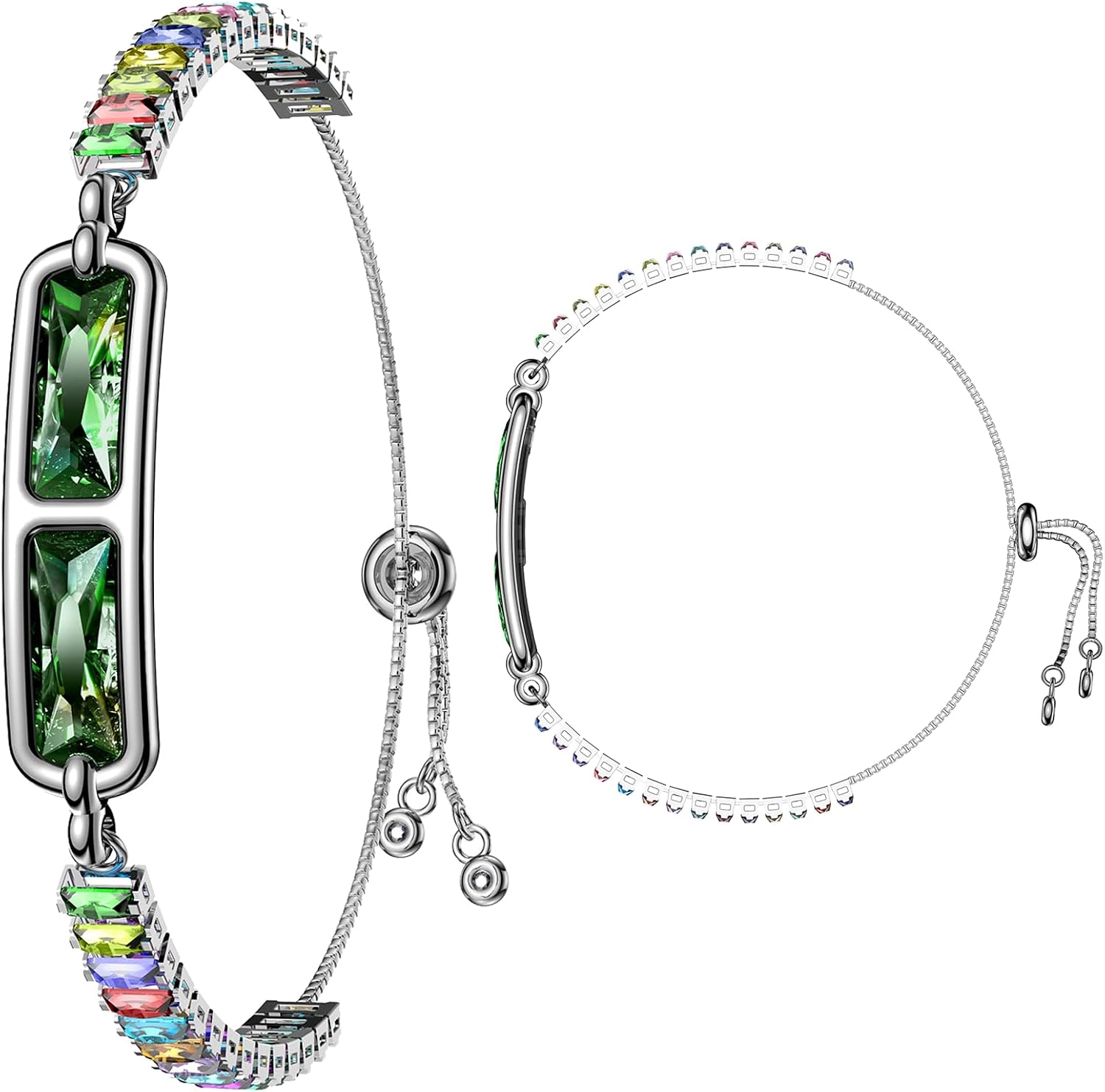 Yihou Smart Bracelet for Women Fitness Tracker Jewelry Fitness Bracelet Smart Band with Sleep Tracker Heart Rate Monitor Diamond for Android iOS Green Colourful