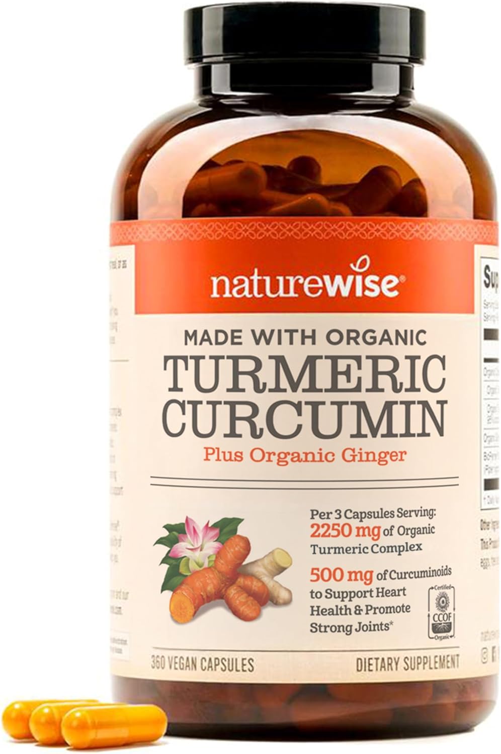 NatureWise Curcumin Turmeric 2250mg – Advanced Absorption from 95% Curcuminoids & BioPerine Black Pepper Extract – Daily Joint and Immune Health Support – Vegan, 360 Count[120-Day Supply]