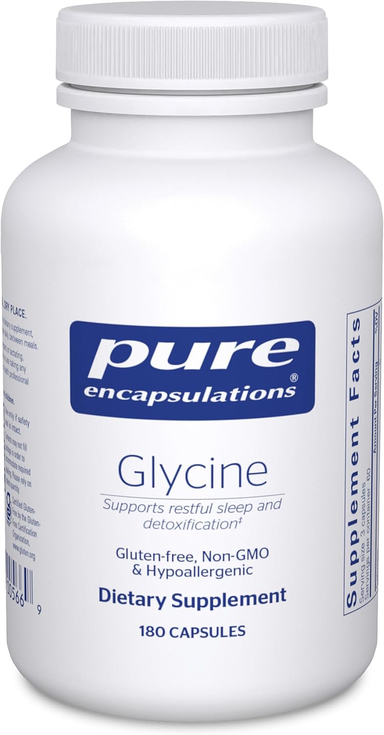 Pure Encapsulations Glycine – Supports Restful Sleep & Liver Detox* – Liver Supplement – Vegan & Gluten-Free – 180 Capsules
