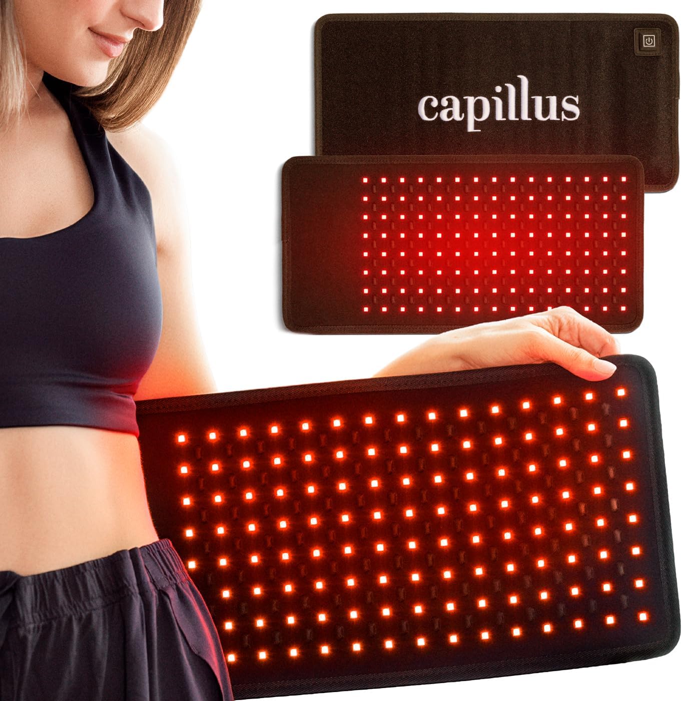 Capillus Body Red Light Therapy Wrap – 2 in 1 LED Cordless Red Light Therapy Belt – Wearable 630nm & 850nm Infrared Red Light Therapy for Back, Waist, Knee, Legs, Shoulder Pain
