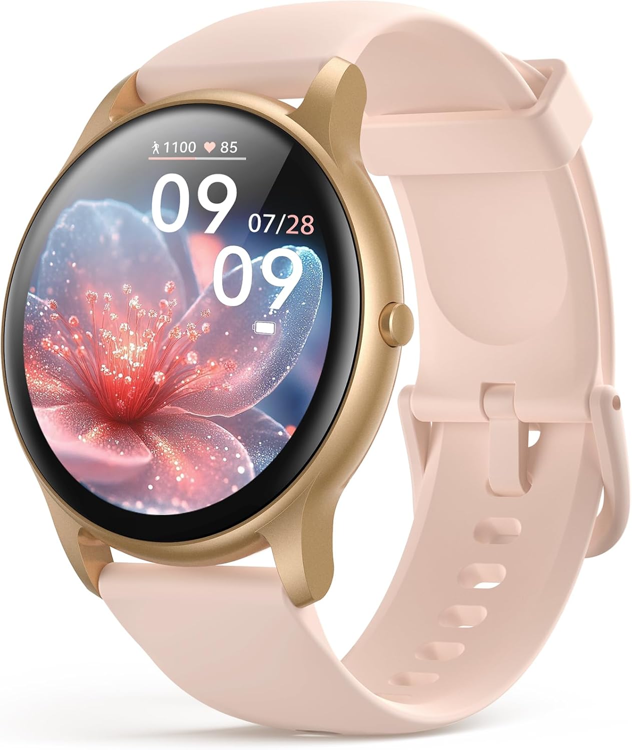 AGPTEK 5ATM Waterproof Smart Watch for Women with 100+ Sports Modes, Pink | Ultra-Clear Screen Fitness Tracker with Sleep Monitor, Heart Rate Monitor, Pedometer, Compatible with Android & iOS