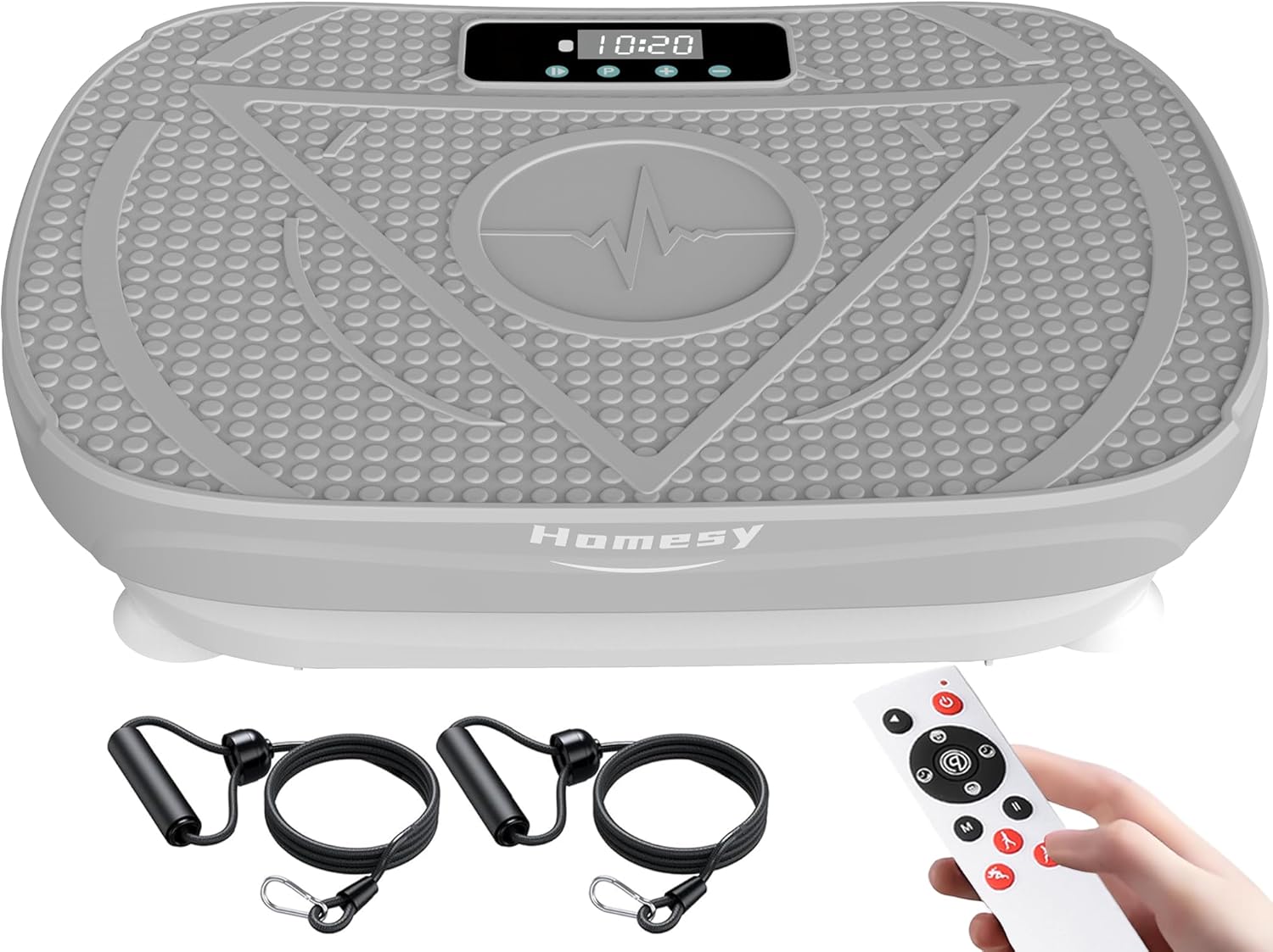 Homesy Vibration Plate Exercise Machine, Vibrating Plate for Lymphatic Drainage, Full Body Shaking Workout Fitness Platform Board, Sport Gym Equipment for Weight Loss Fat Burner