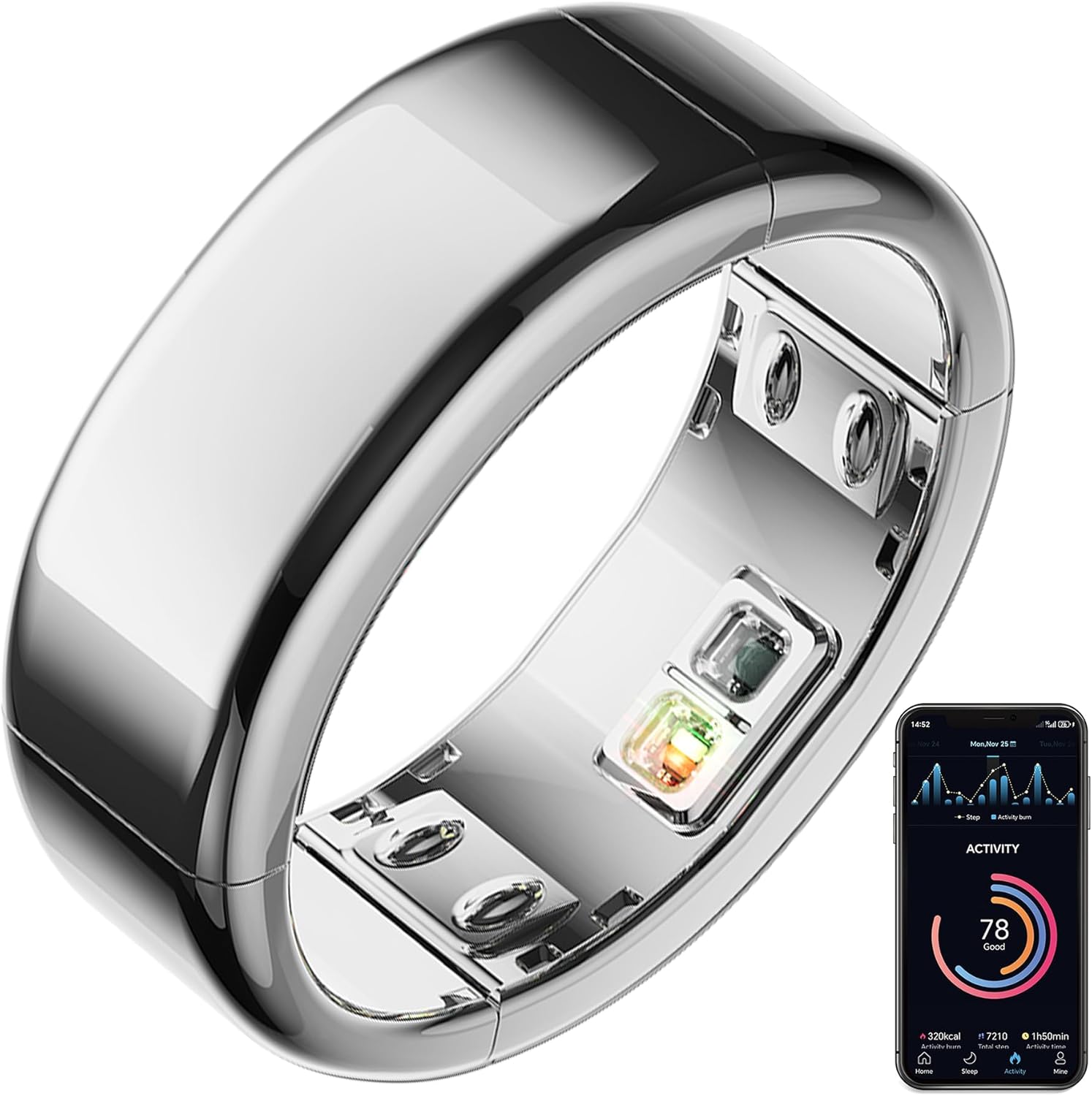 Smart Ring-Automatically Adjustable Wearable Ring for Men & Women, No App Subscription, Fitness Ring for Sleep Tracking – Fitness Tracker