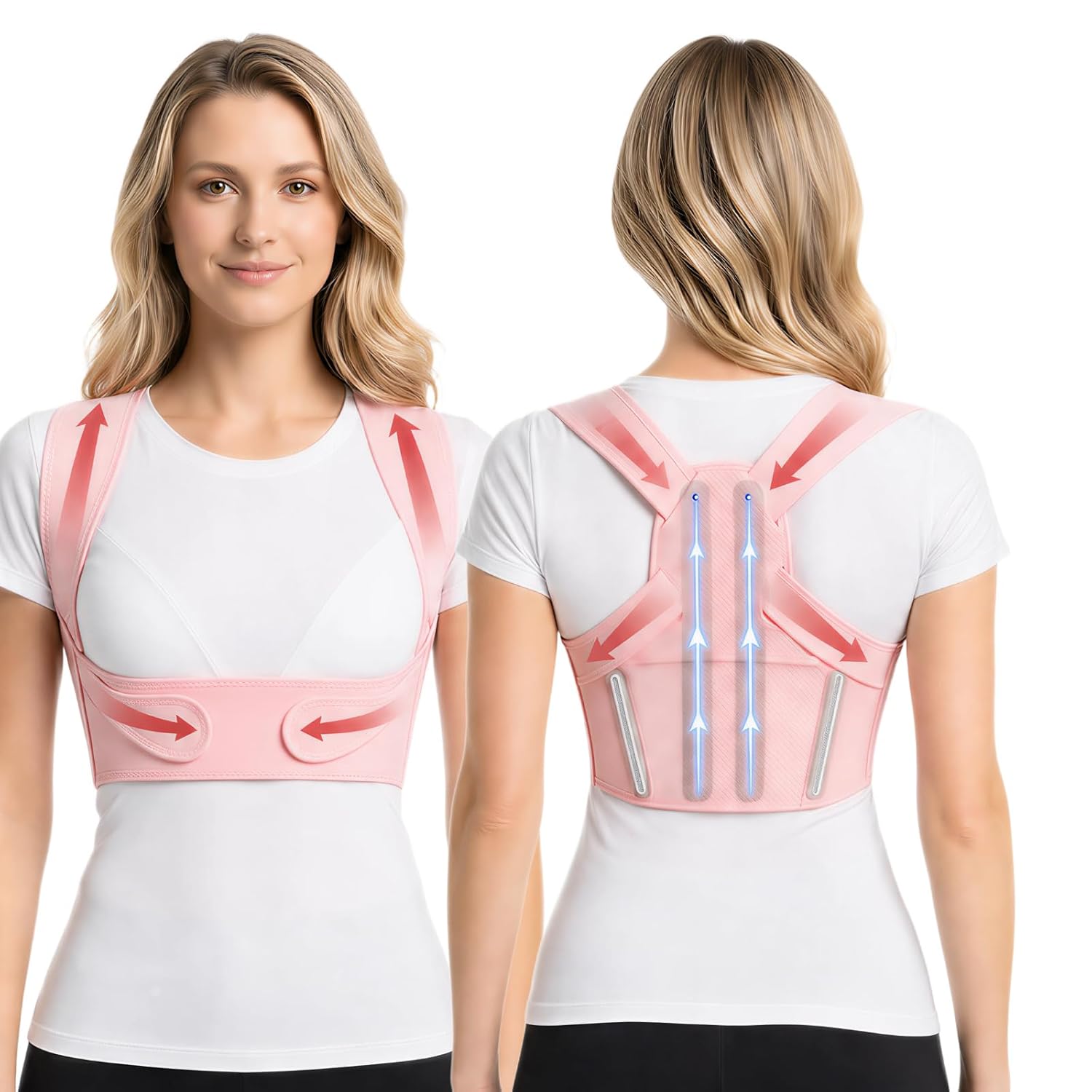 Back Brace Posture Corrector for Women – Adjustable Posture Brace for Women Under Clothes – Back Brace for Posture Upper Back Support – Invisible Comfort for Office Daily Wear – Comfortable Hunchback Slouching for Neck Shoulder Back Straightener