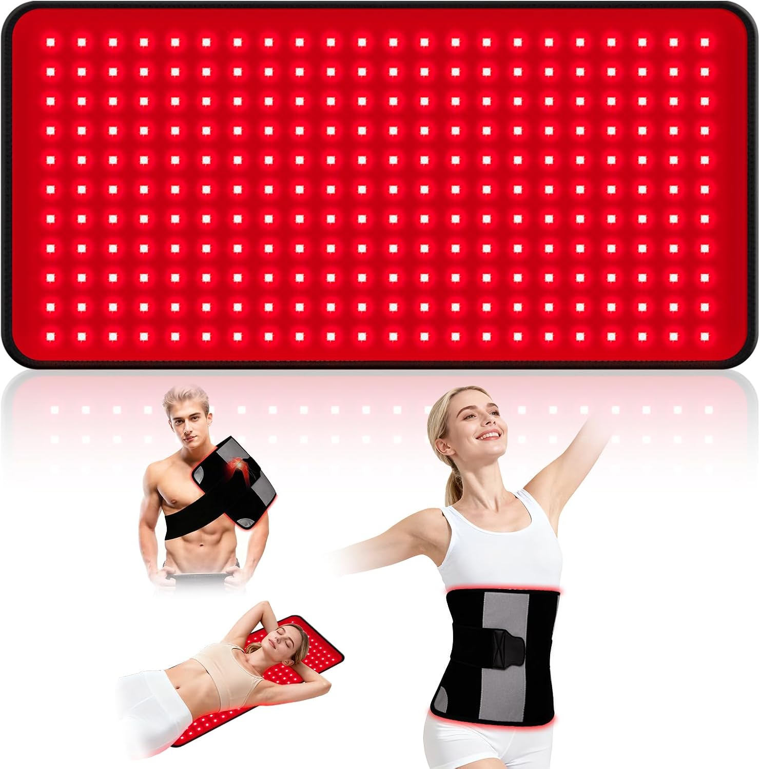 Red Light Therapy for Body, Infrared Light Therapy for Body Back Waist Shoulder Knee Joint with 660nm & 850nm,24″ x 12″ Large Size Pad with 3 Modes,Timer, Red Light Therapy Belt