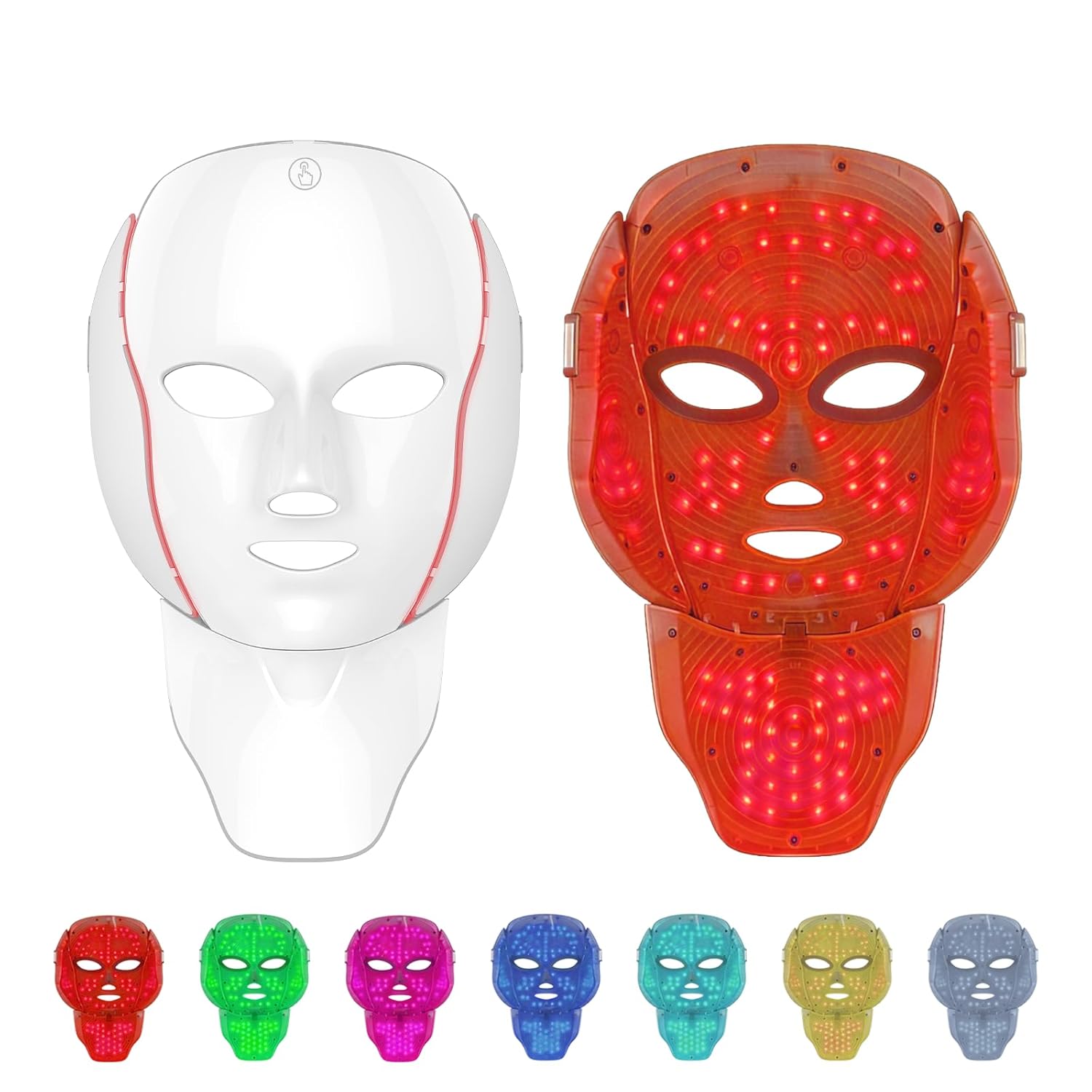 Red Light Therapy Mask for Face and Neck, Cordless LED Facial Mask for face Light Therapy with 850nm Infrared & 630nm Red Light, infrared therapy for face Skin Care Mask for Home Travel Yoga Sleep Use