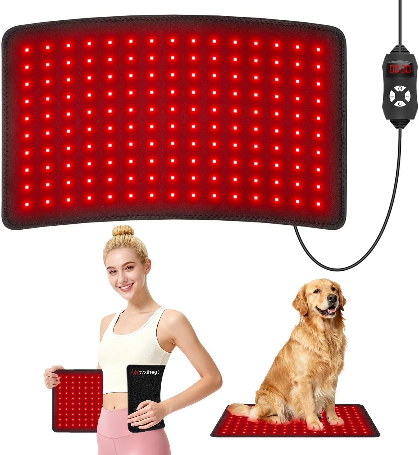Red Light Therapy for Body, 20″ Large 660nm 850nm LED Near Infrared Redlight Therapy Pad Belt Wrap for Neck Knee Shoulder Back Stomach Muscle